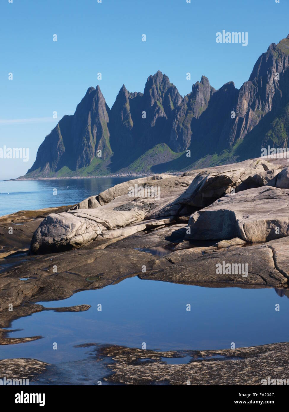 Erstfjord, Senja Isola, Norvegia Foto Stock