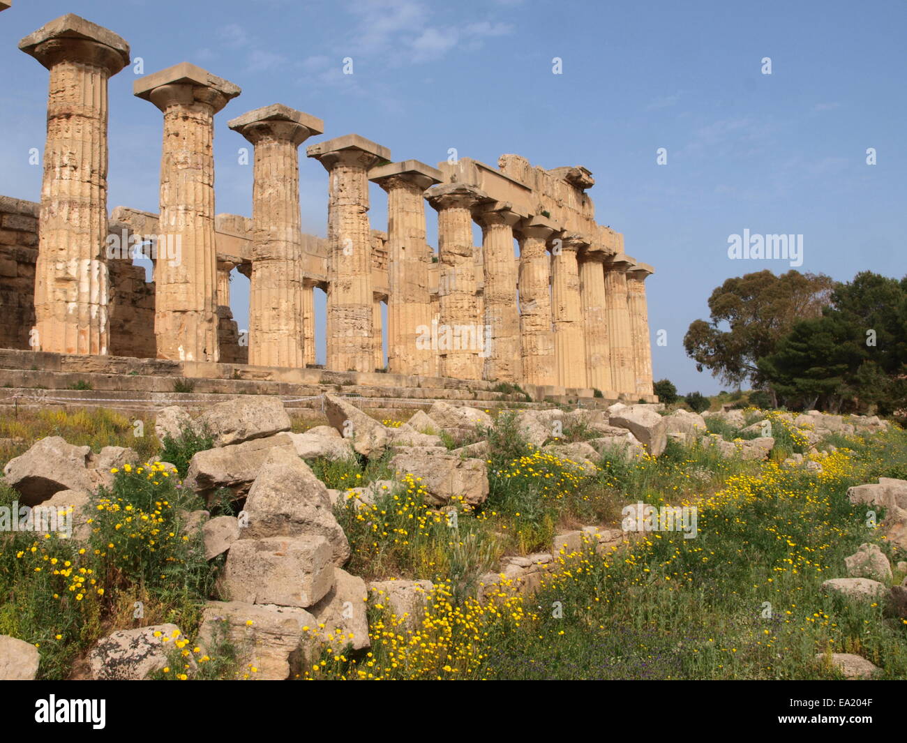 Tempio di Hera Tempio (E), Selinunte, Sicilia Foto Stock