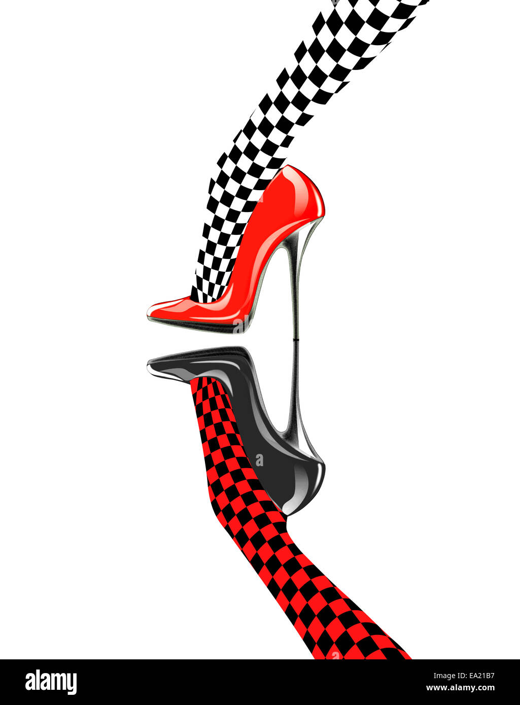 Icona la scarpa da donna. Tacchi alti. Disegno astratto. Foto Stock