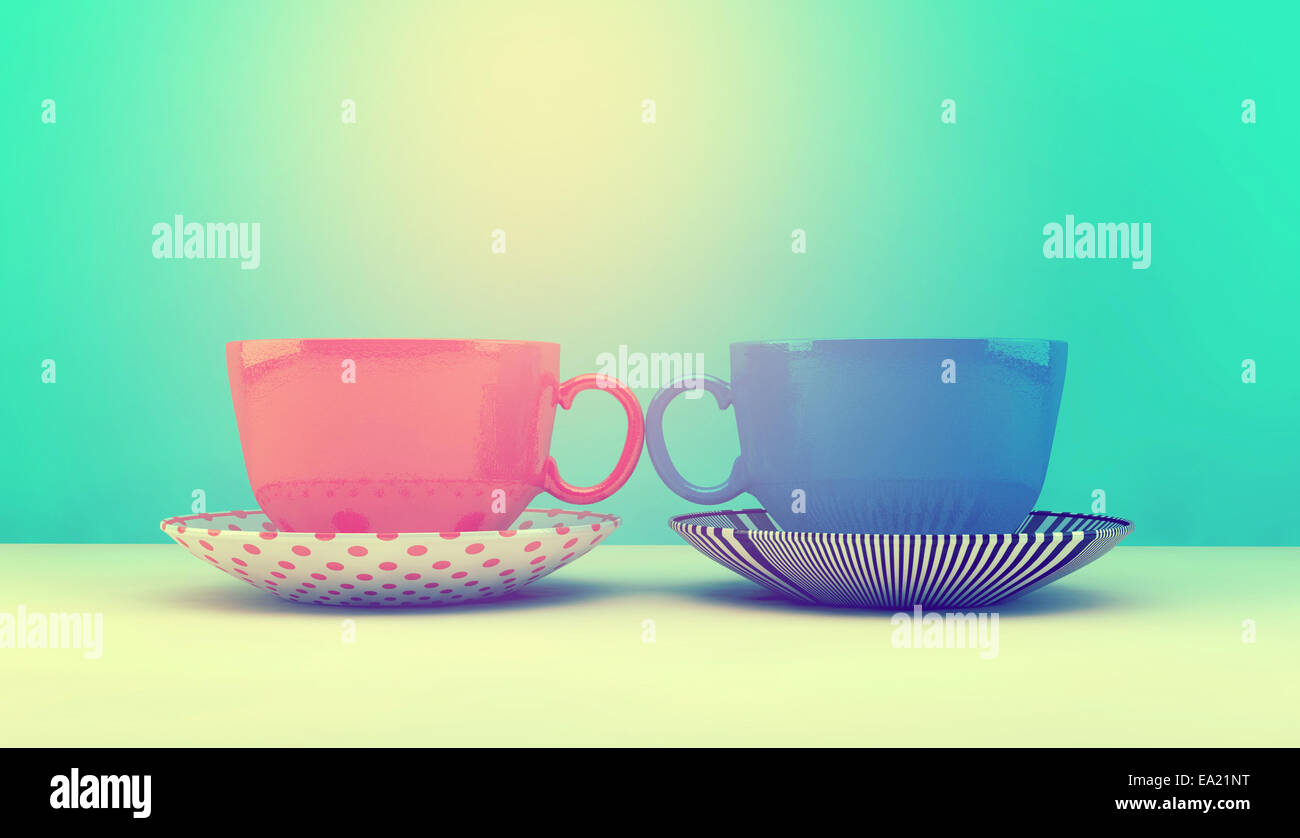 Retro Vintage tazze, instagram style Foto Stock