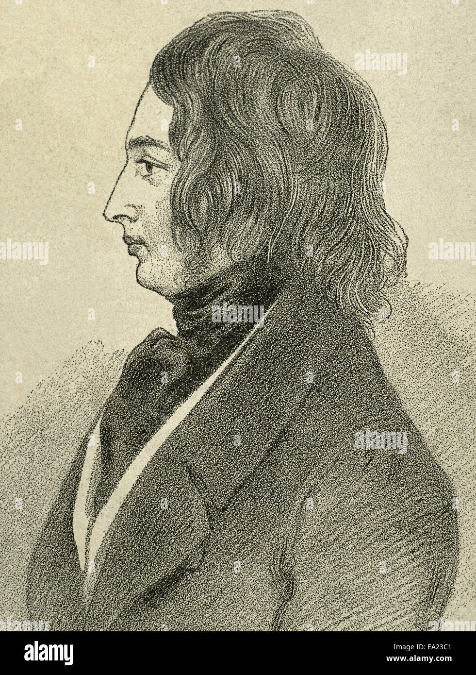 Charles Dickens (1812-1870). Romanziere britannico. Disegno del XIX secolo dal conte d'Orsay. Foto Stock