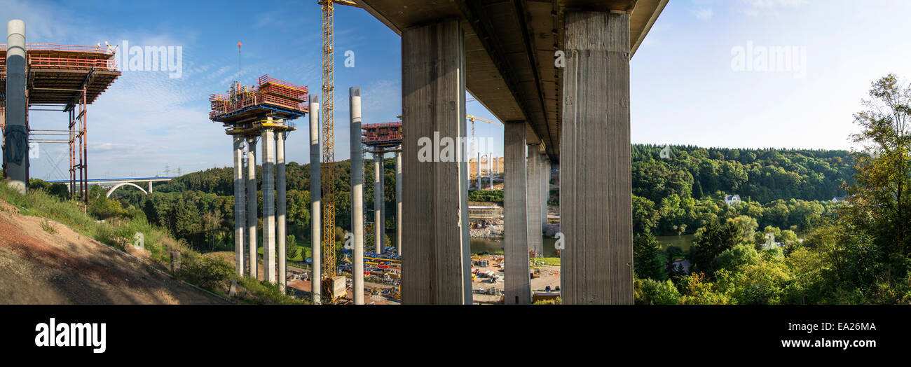 Costruzione del Lahntalbrücke a Limburg / Lahn Foto Stock