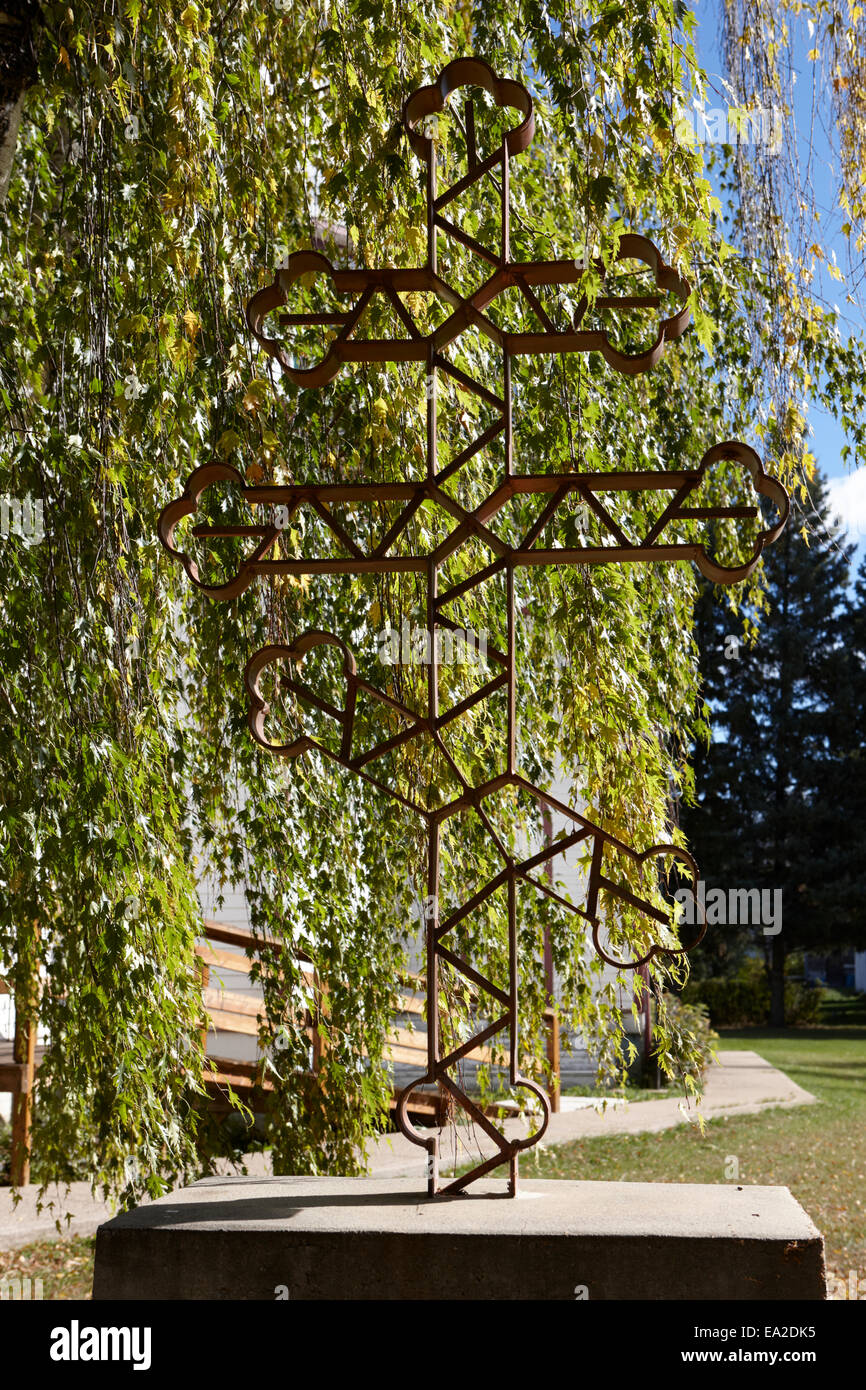 Croce alla discesa dello Spirito Santo Ortodosso Ucraino chiesa Saskatchewan Canada Foto Stock