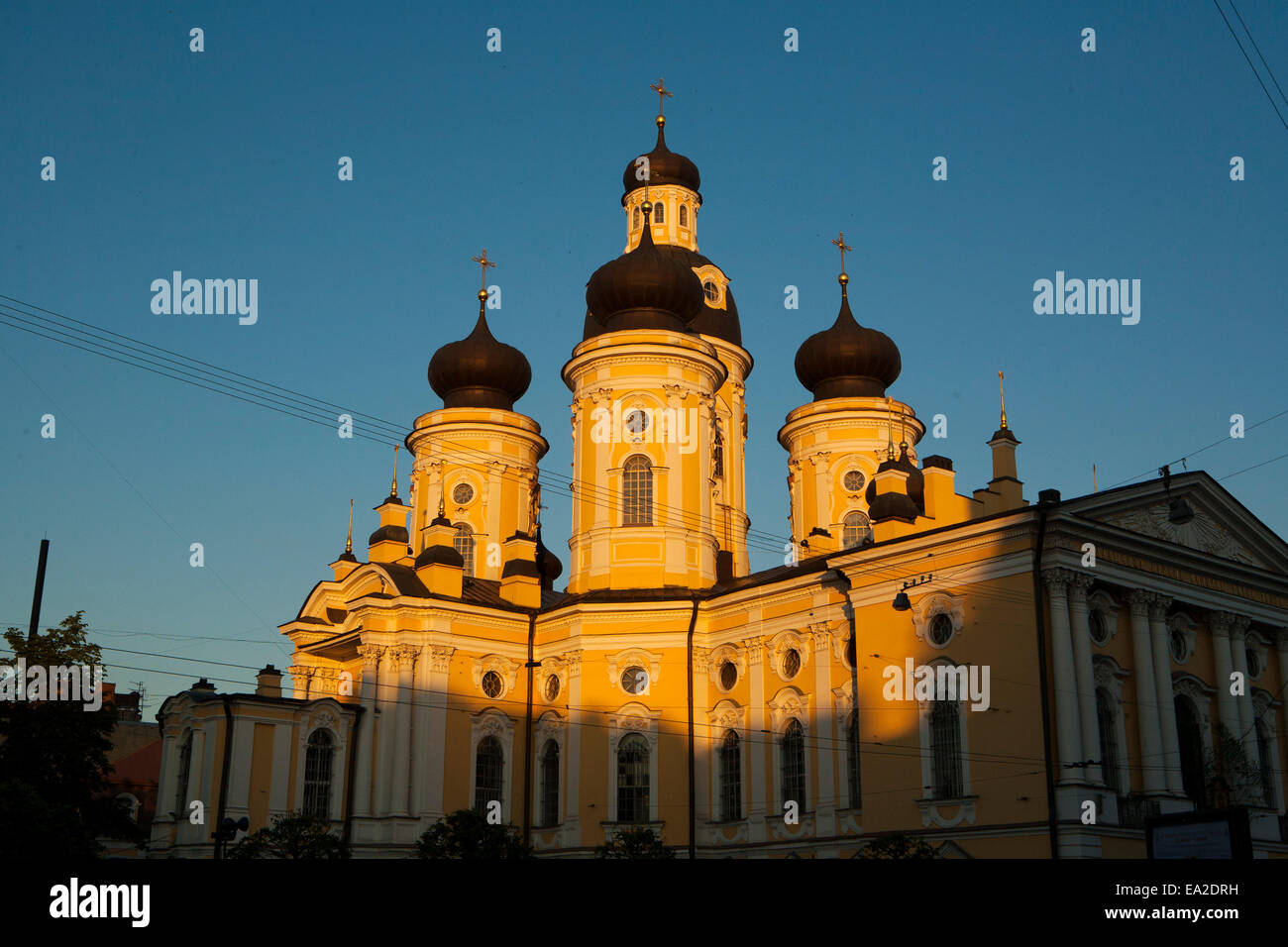 Vladimirskaya chiesa di San Pietroburgo, la seconda città più grande della Russia, situato sul fiume Neva vicino al Foto Stock