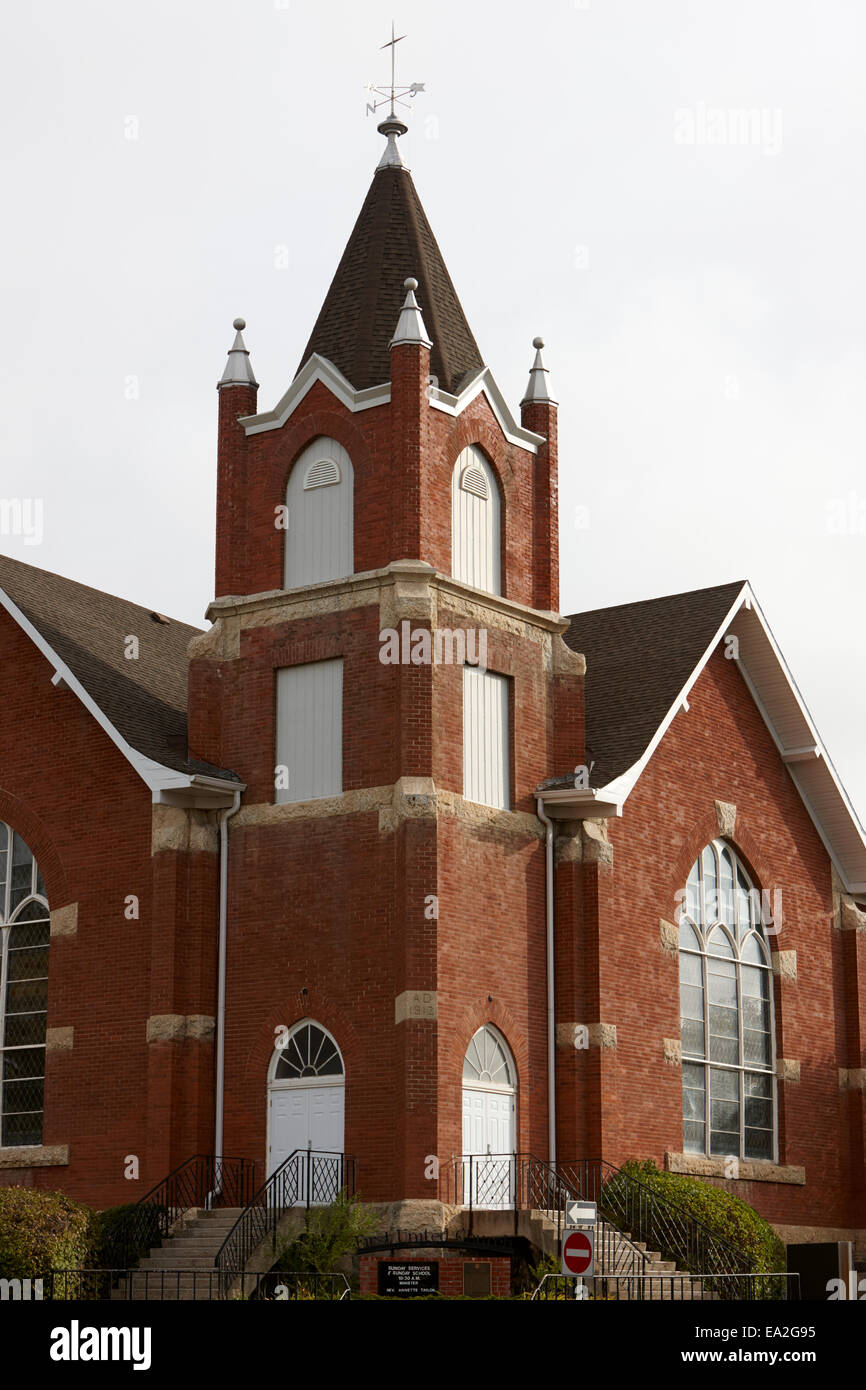 Prima chiesa unita corrente swift Saskatchewan Canada Foto Stock