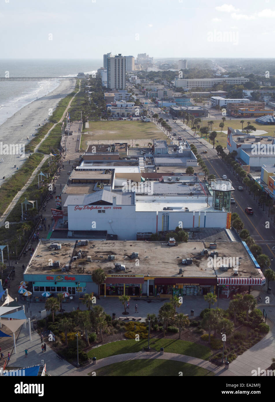 Vista aerea downtown Myrtle Beach, Carolina del Sud. Foto Stock