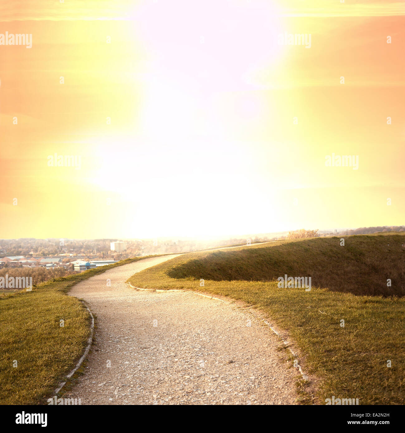 Il tramonto. Modo per il nuovo mondo. Foto Stock