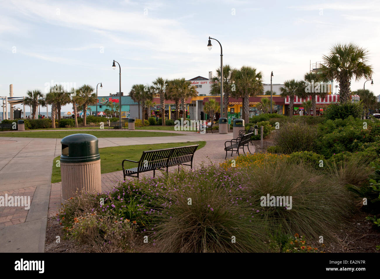 Public Square nel centro cittadino di Myrtle Beach, Carolina del Sud. Foto Stock