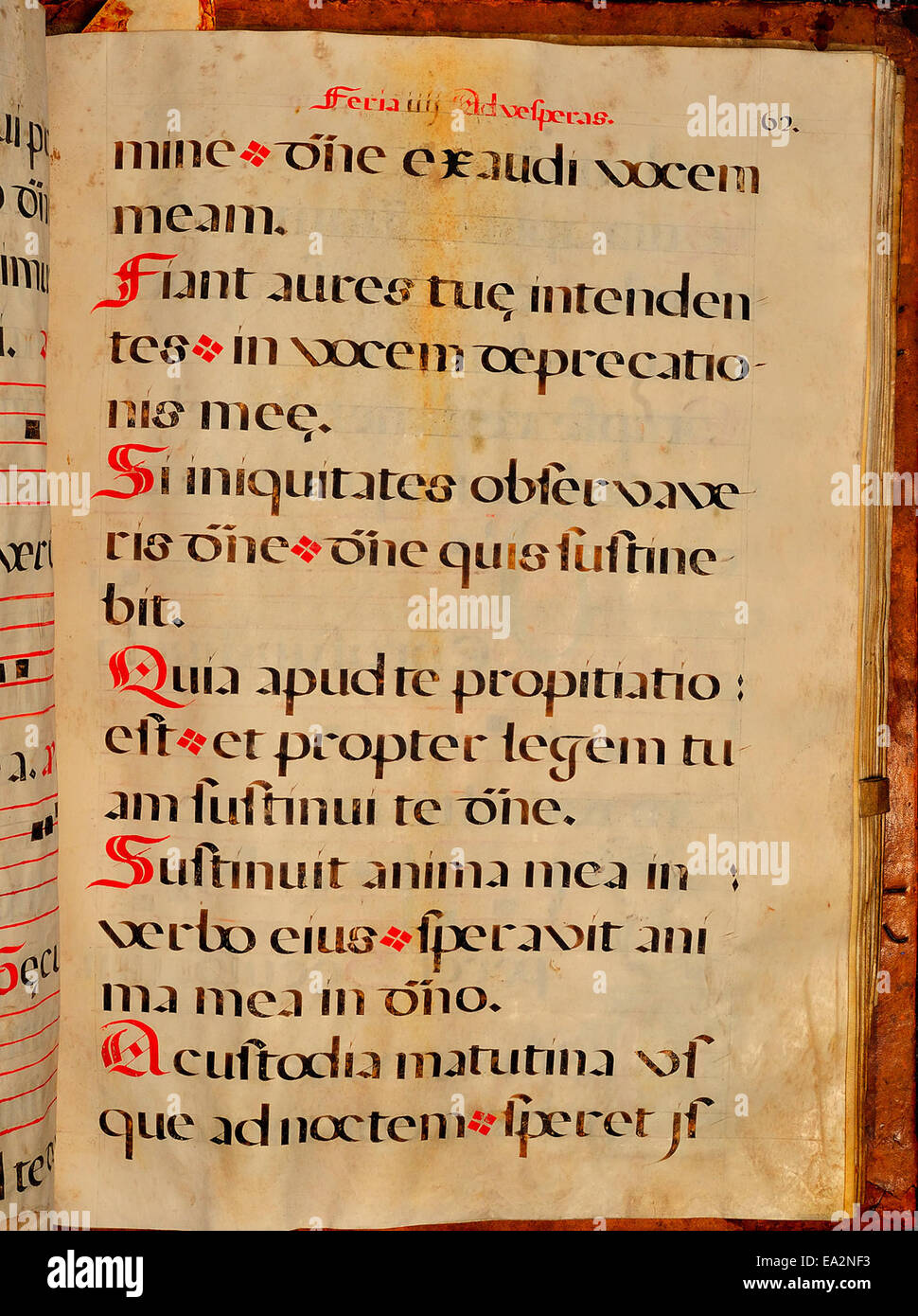 Spagnolo manoscritto Chant pagina 130 Foto Stock