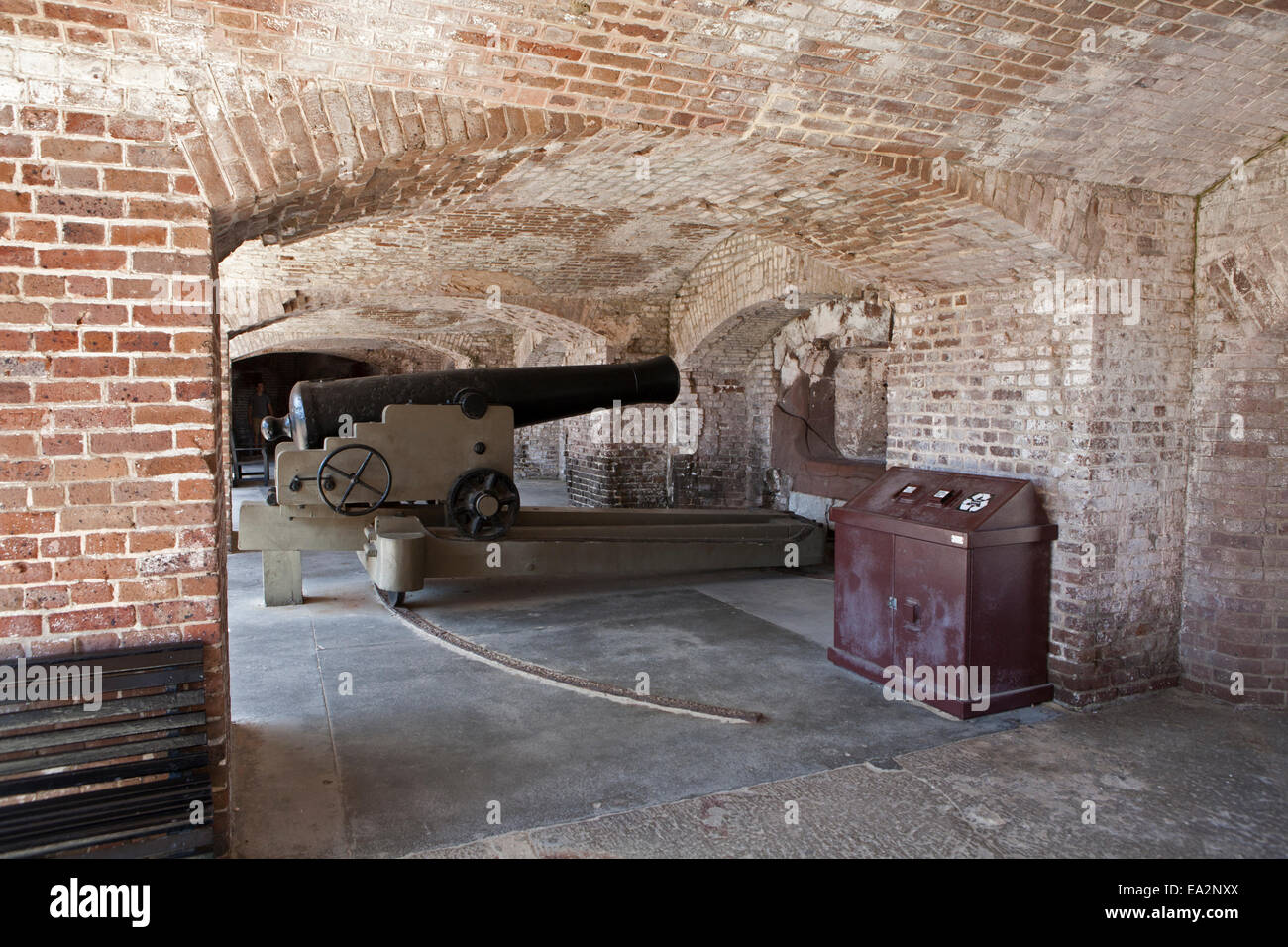 100 pounder Parrott Fucili a Fort Sumter, Charleston, Carolina del Sud. Foto Stock