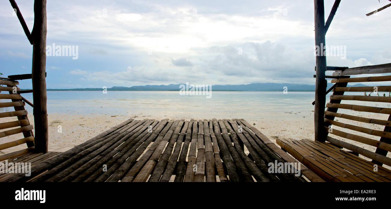 La spiaggia incontaminata a Puerta Princesa Filippine Foto Stock