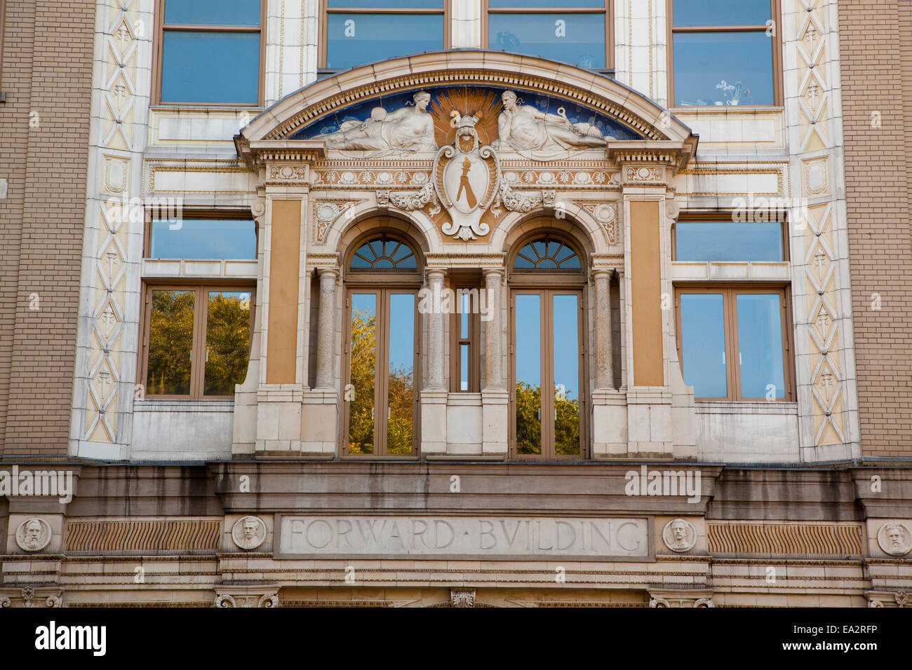 Edificio in avanti, New York, Stati Uniti d'America "l'avanti, 175 East Broadway è un Beaux Arts capolavoro architettonico. Foto Stock