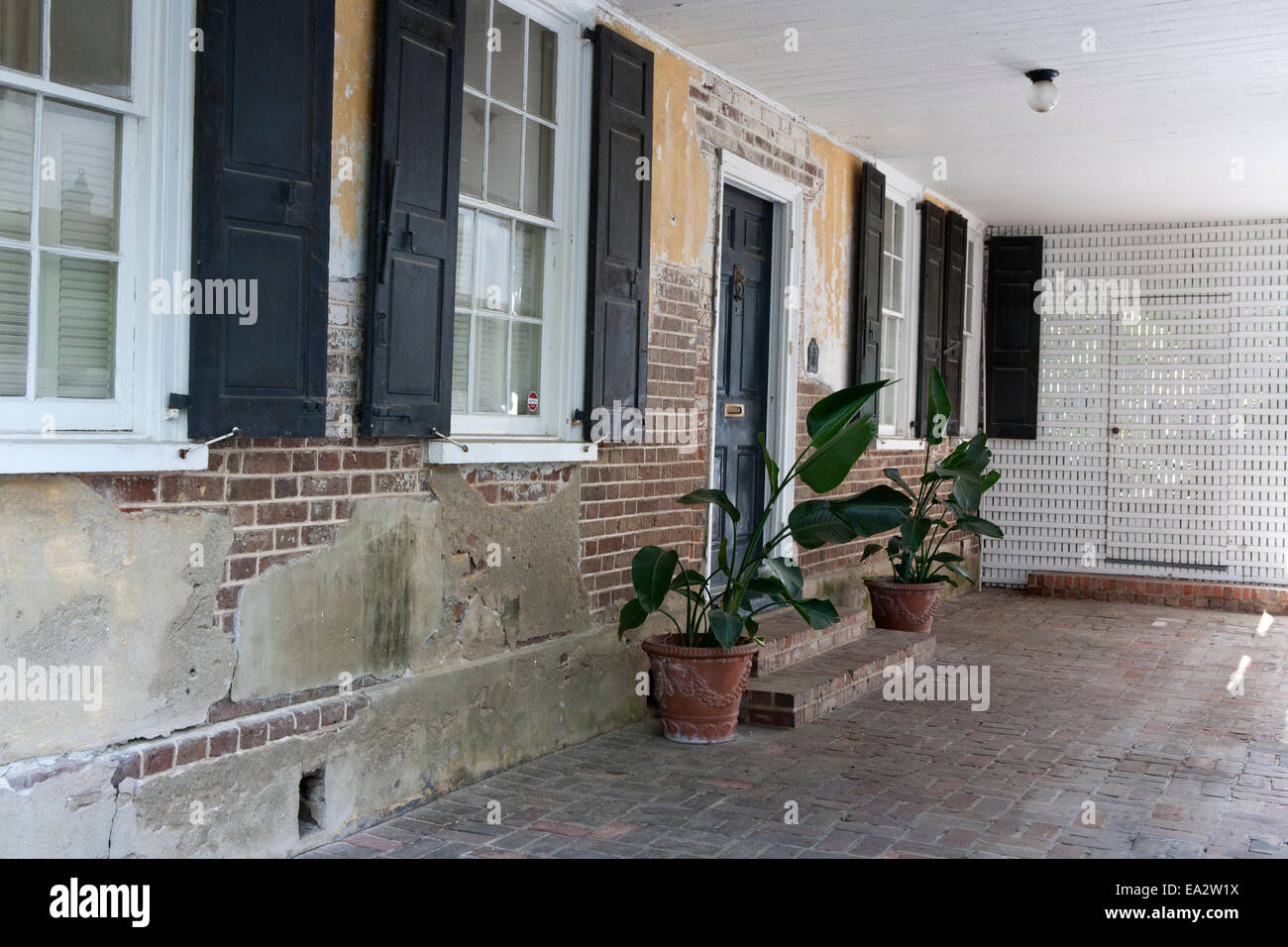 Portico di una casa in Charleston, Carolina del Sud (quartiere storico) Foto Stock