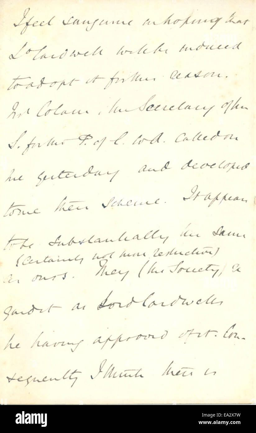 Lettera Giovanni Burdon-Sanderson a Charles R. Darwin, Aprile 30, 1875 Pagina 2 Foto Stock