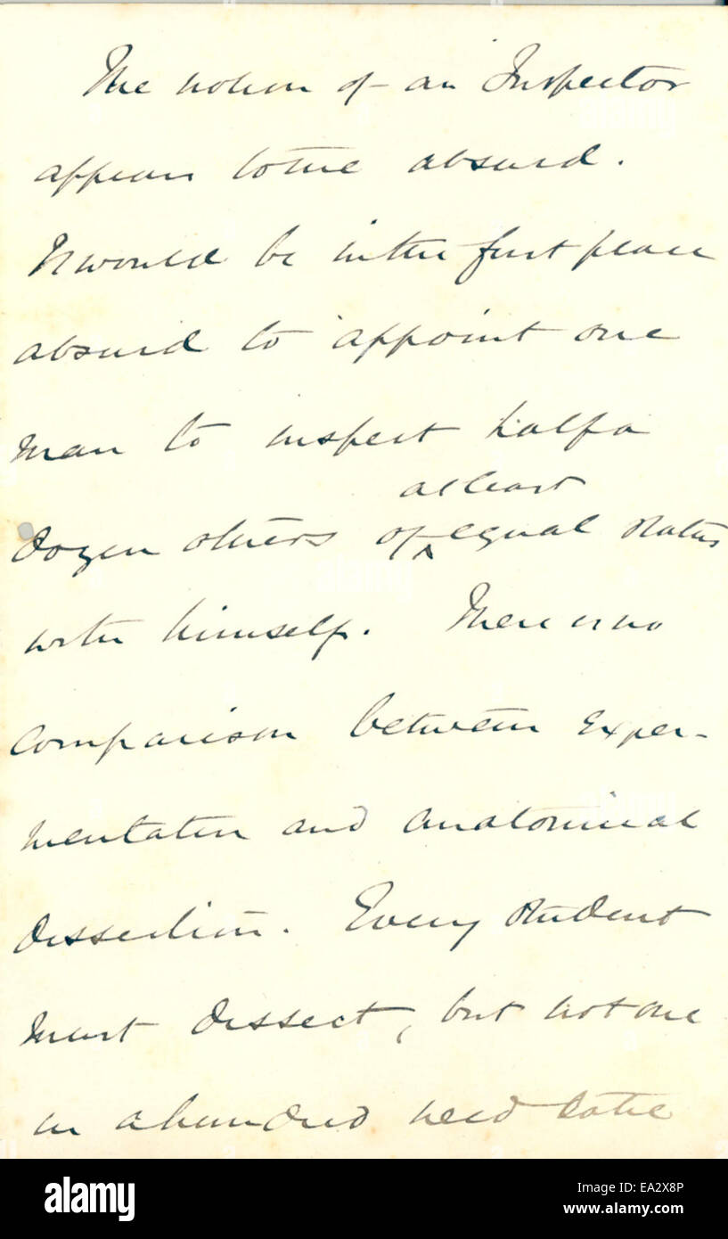 Una lettera di John Burdon-Sanderson a Charles Darwin, datata 14 aprile 1875. La corrispondenza discute questioni scientifiche relative alla biologia evolutiva, riflettendo lo scambio accademico tra due figure di spicco della scienza. Foto Stock