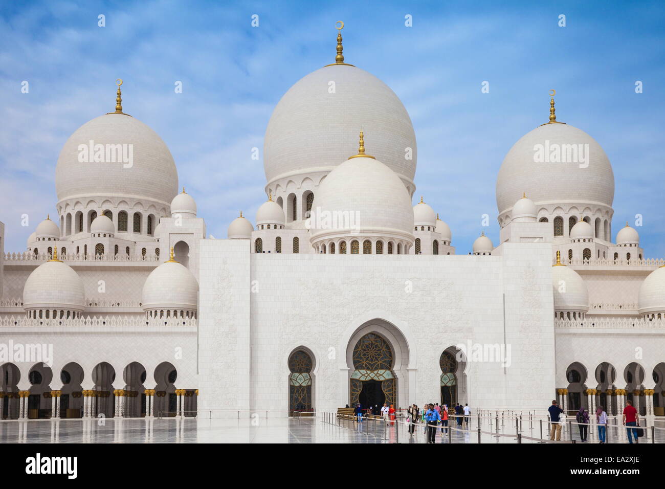 Sheikh Zayed Grande Moschea di Abu Dhabi, Emirati Arabi Uniti, Medio Oriente Foto Stock