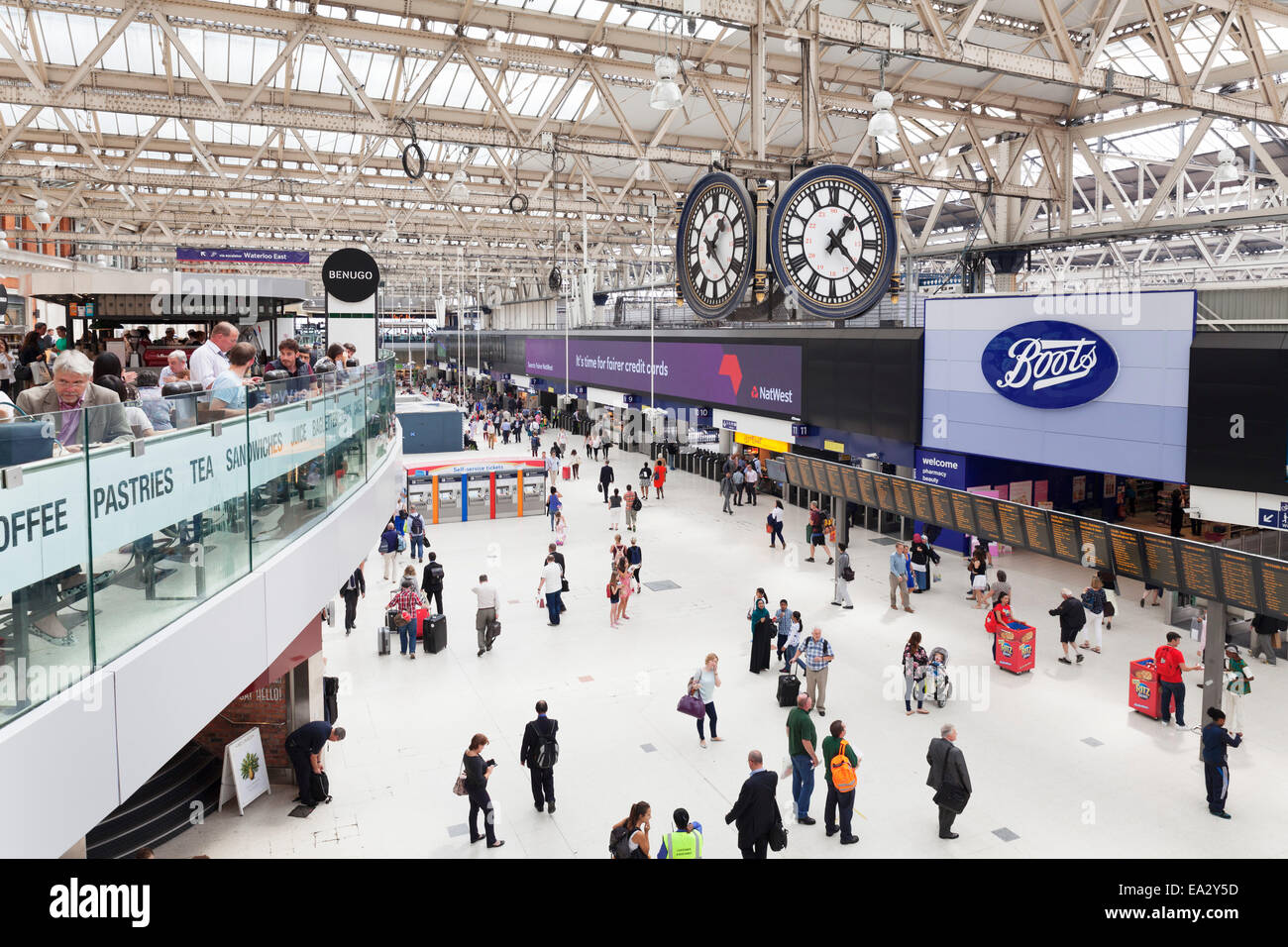 La stazione di Waterloo, London, England, Regno Unito, Europa Foto Stock