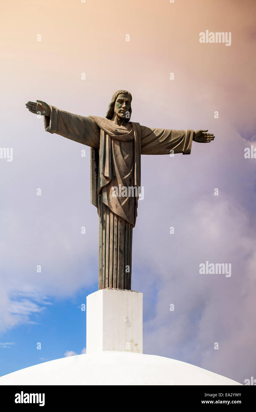 Cristo Redentore statua, Monte Isabel de Torres, Puerto Plata, Repubblica Dominicana, West Indies, dei Caraibi e America centrale Foto Stock