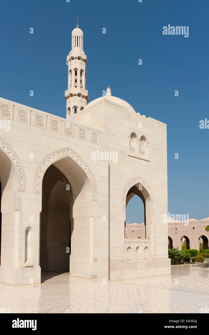 Sultan Qaboos grande moschea in Muscat Oman, Medio Oriente Foto Stock