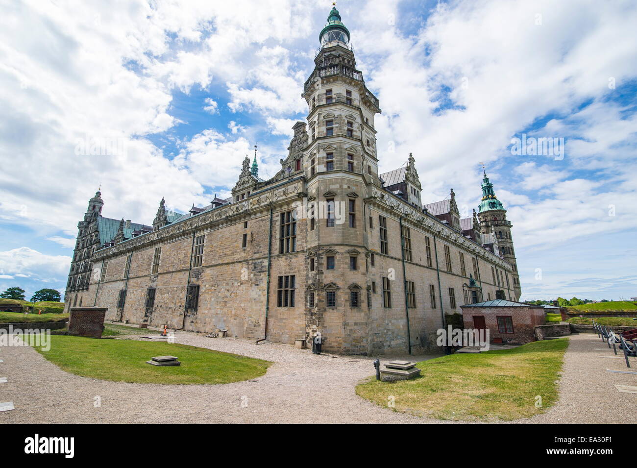 Kronborg castello rinascimentale, Sito Patrimonio Mondiale dell'UNESCO, Helsingor, Danimarca, Scandinavia, Europa Foto Stock