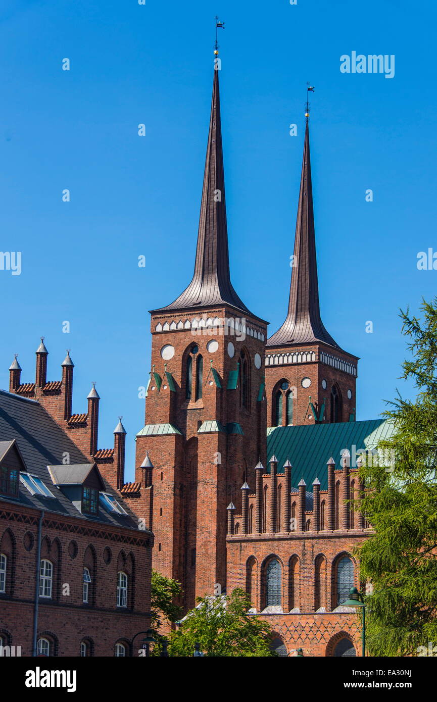 Cattedrale di Roskilde, Sito Patrimonio Mondiale dell'UNESCO, Roskilde, Danimarca, Scandinavia, Europa Foto Stock
