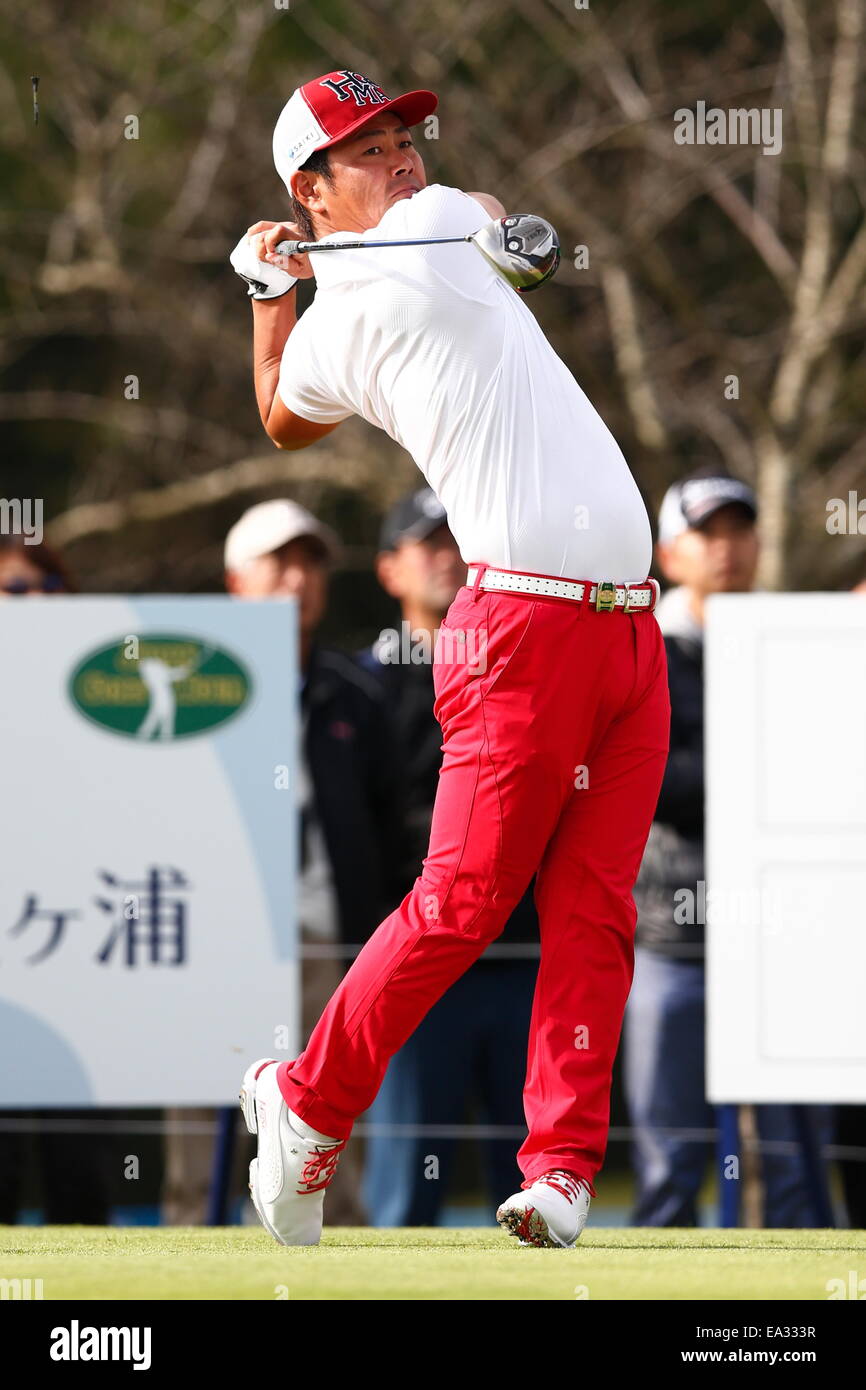 Chiba, Giappone. 6 Nov, 2014. Hideto Tanihara Golf : HEIWA PGM CAMPIONATO Kasumigaura nel primo round a Miho Golf Club a Chiba, Giappone . © AFLO SPORT/Alamy Live News Foto Stock