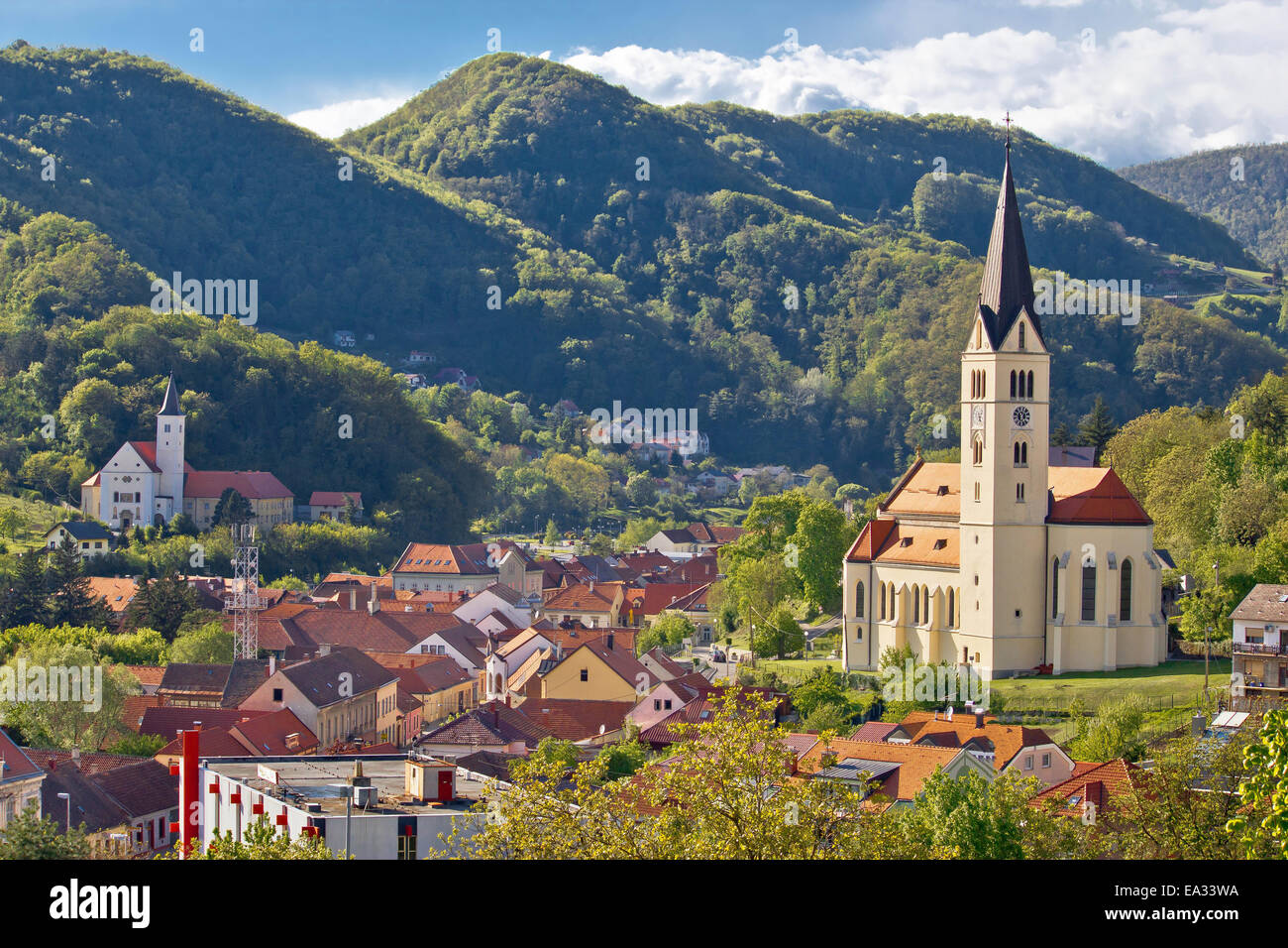 Città di Krapina vista panoramica Foto Stock