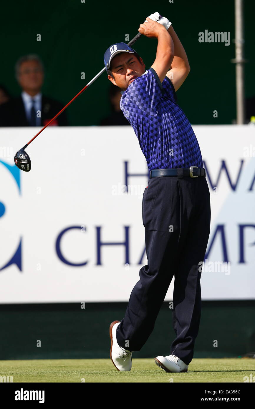 Chiba, Giappone. 6 Nov, 2014. Yuta Ikeda Golf : HEIWA PGM CAMPIONATO Kasumigaura nel primo round a Miho Golf Club a Chiba, Giappone . © AFLO SPORT/Alamy Live News Foto Stock