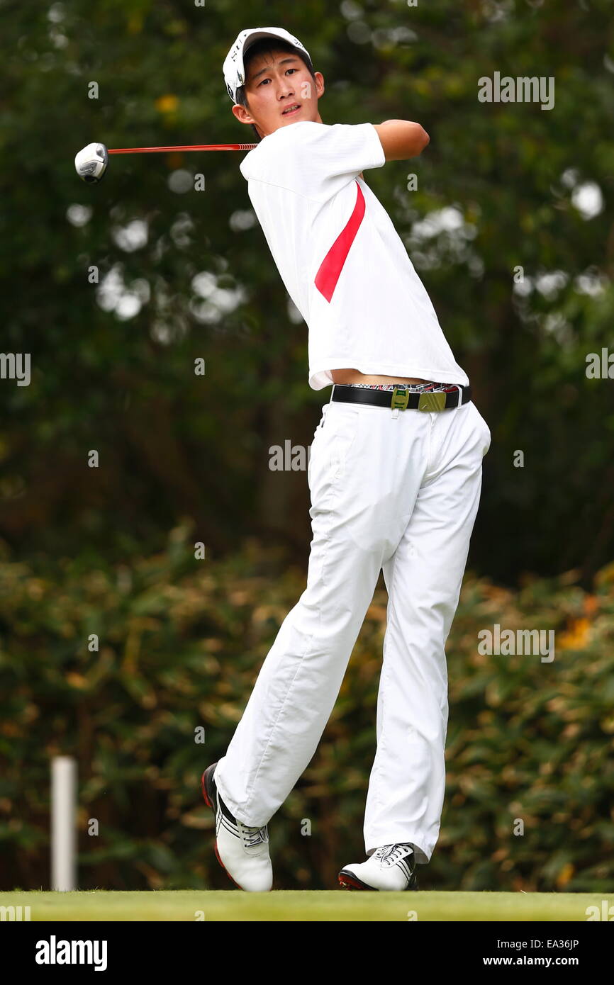 Chiba, Giappone. 6 Nov, 2014. Rikuya Hoshino Golf : HEIWA PGM CAMPIONATO Kasumigaura nel primo round a Miho Golf Club a Chiba, Giappone . © AFLO SPORT/Alamy Live News Foto Stock