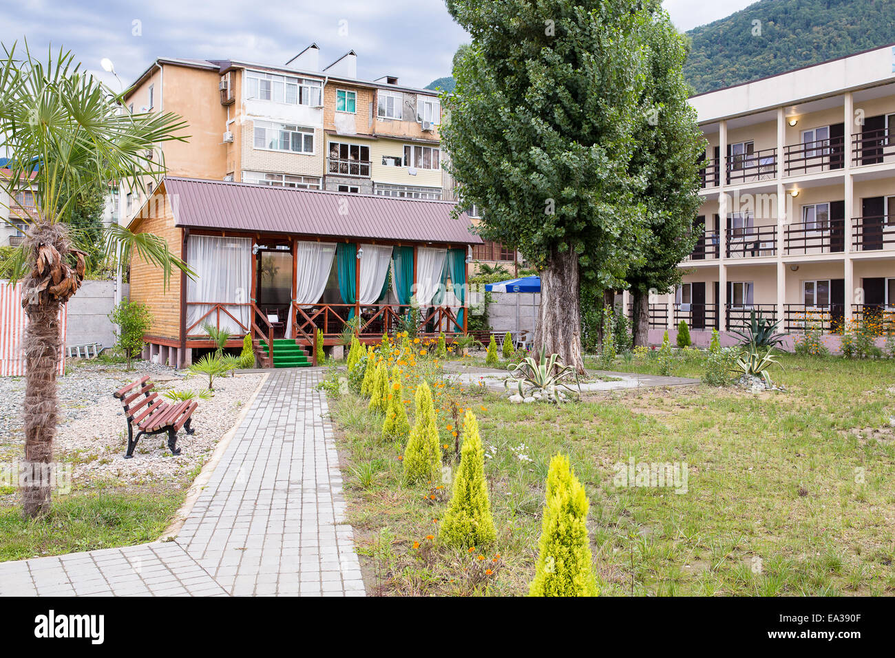 Hotel moderno, Gagra, Abcasia Foto Stock