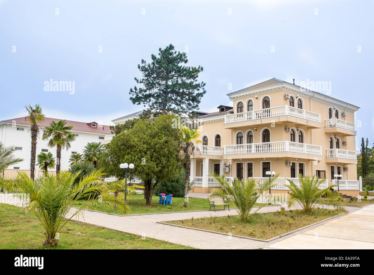 Hotel moderno, Gudauta, Abcasia Foto Stock