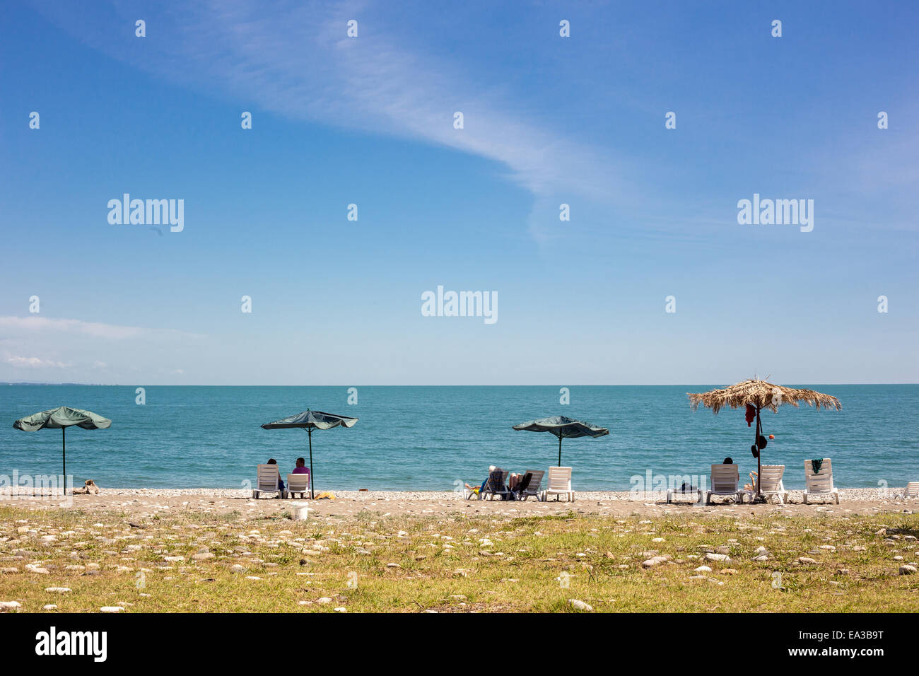Il litorale del Mar Nero, Pitsunda, Abcasia Foto Stock