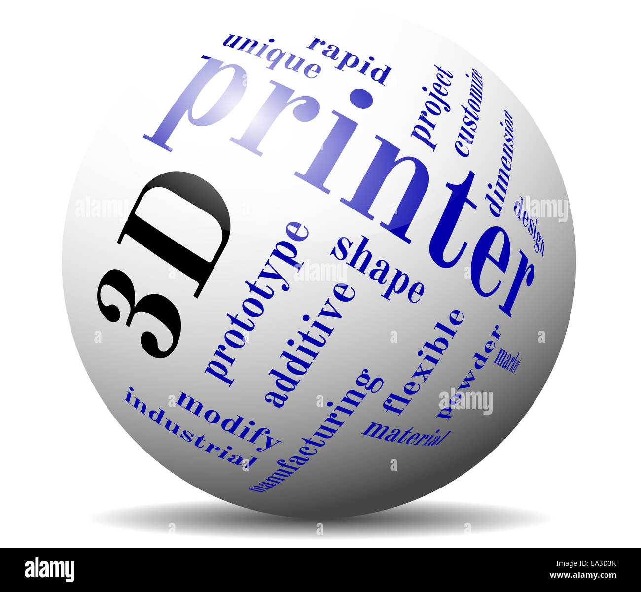 Stampa 3d a sfera cloud Foto Stock