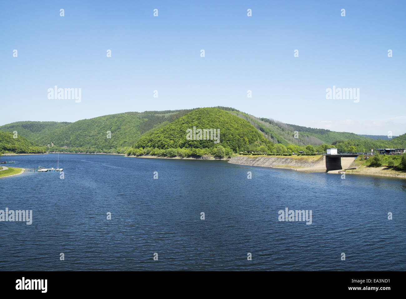 Rursee vicino Rurberg, Eifel, Germania Foto Stock