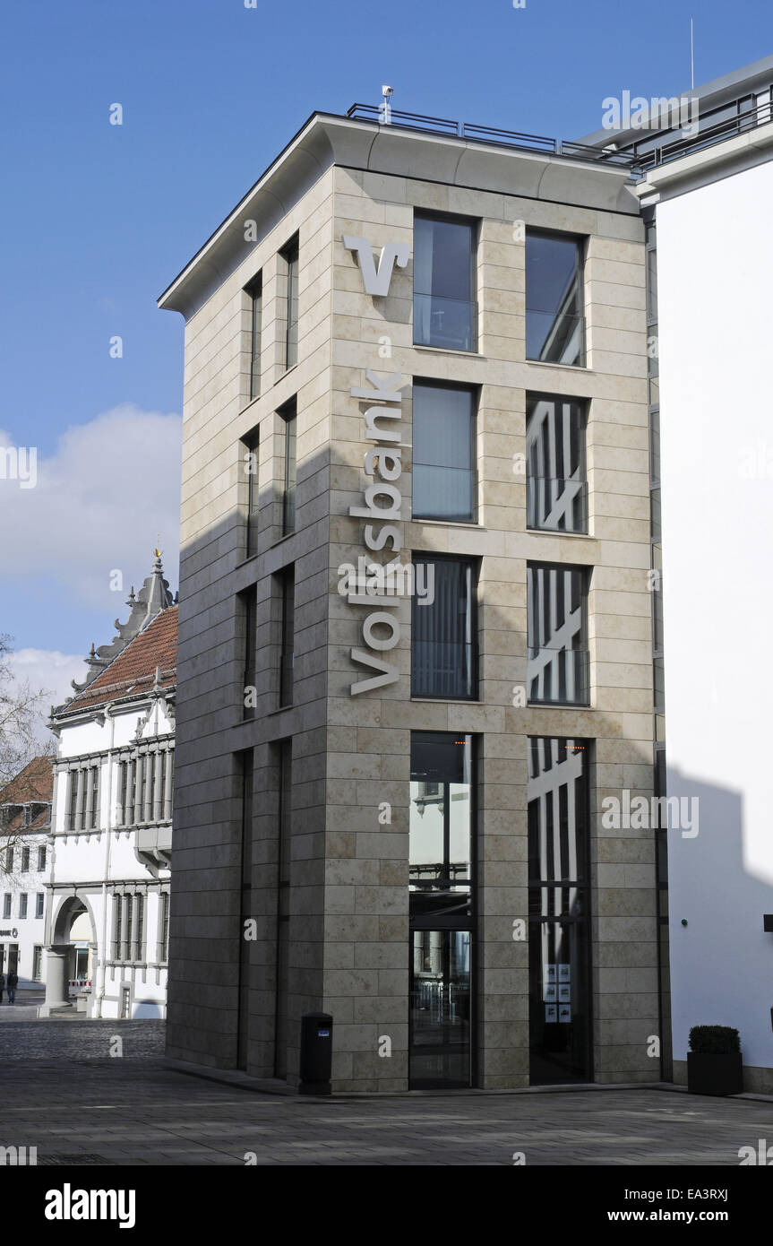 Banca popolare, Bank Building, Paderborn, Germania Foto Stock
