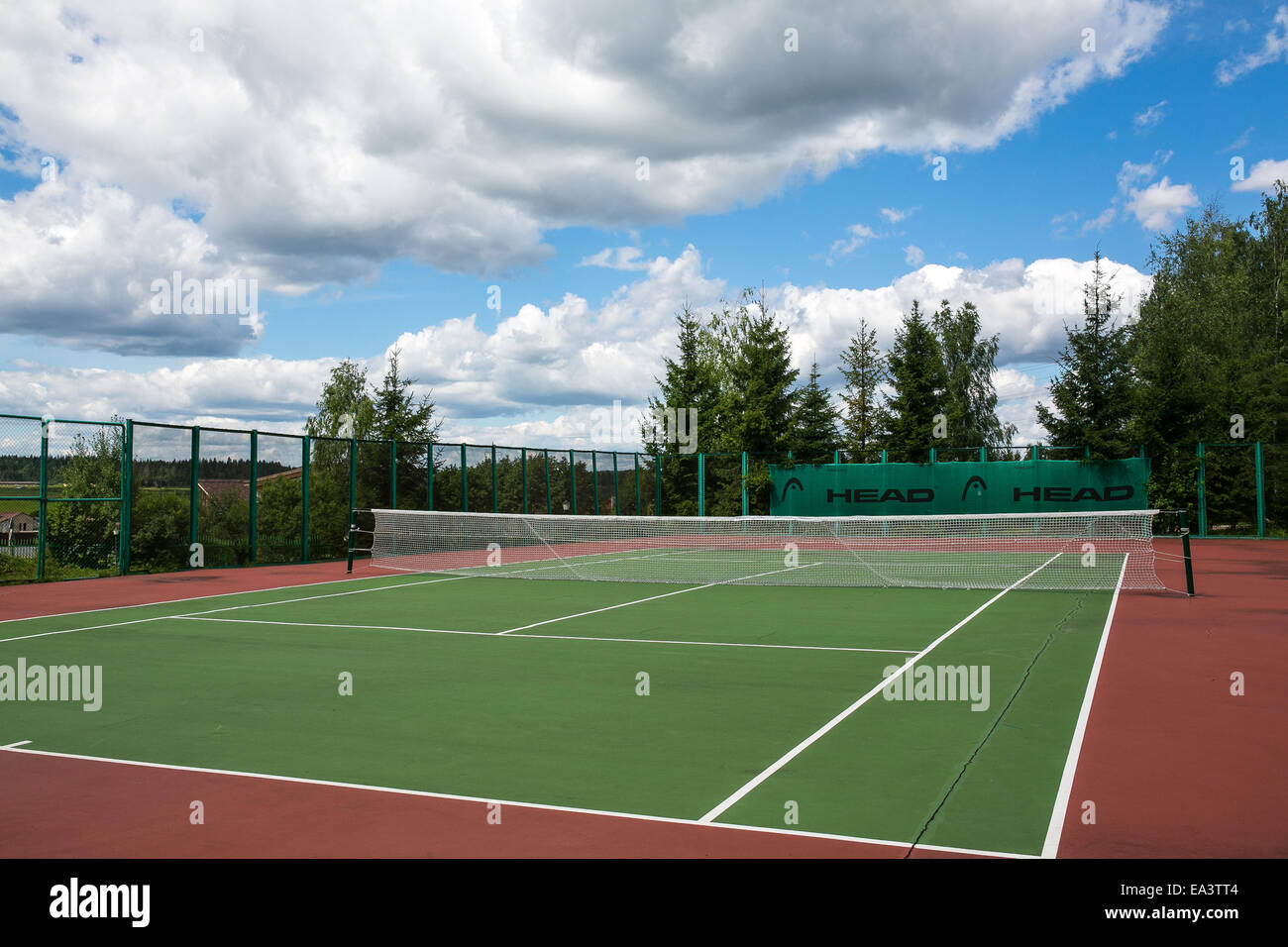 Aria aperta campi da tennis, Regione di Mosca, Russia Foto Stock