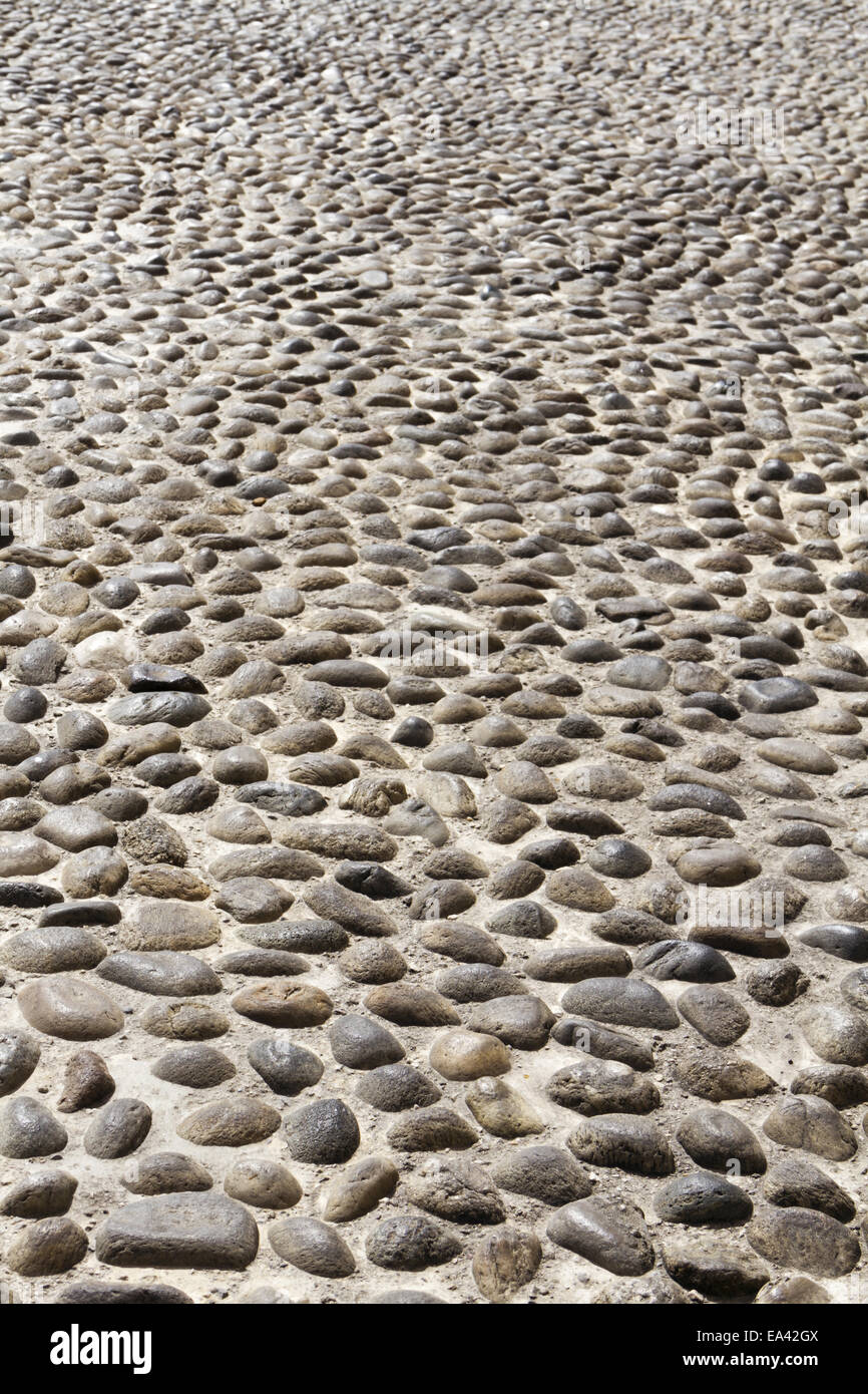 Pebble pavimentazione di pietra Foto Stock