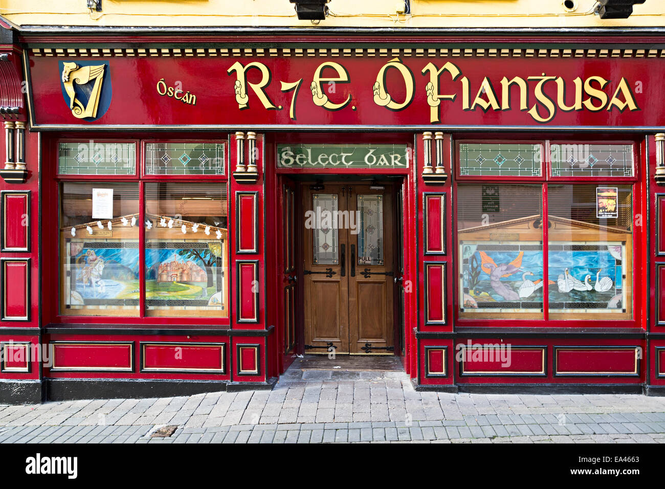 Dipinto tradizionale irish bar sulla strada, Clonmel, Irlanda Foto Stock