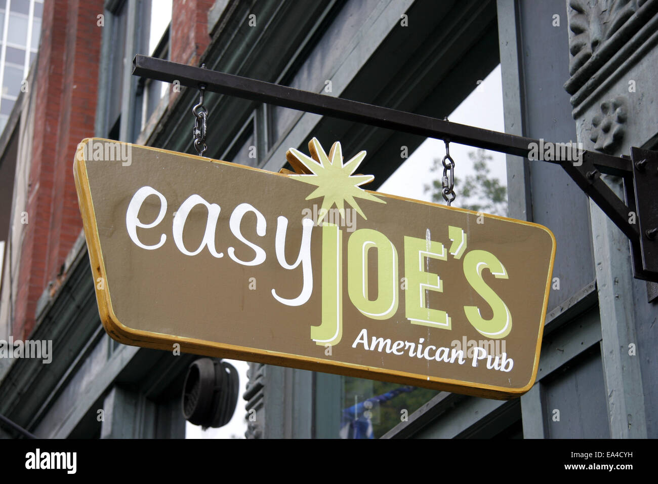 Facile Joe's America Pub bar segno, del centro cittadino di Seattle, nello Stato di Washington, USA Foto Stock