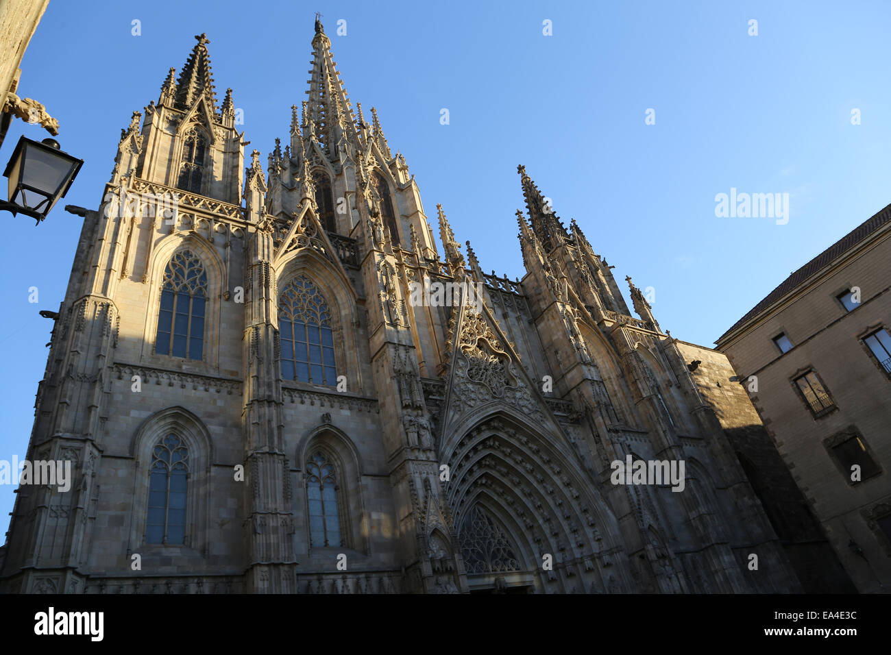 Spagna. La Catalogna. La cattedrale di Barcellona. Esterno. Facciata neogotica. Xix secolo. Foto Stock