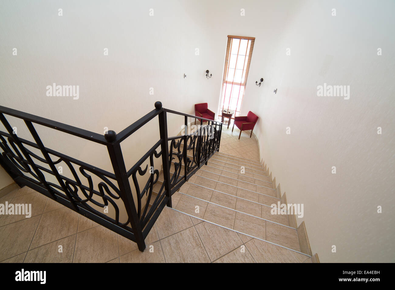 Interno di una casa, la scala Foto Stock