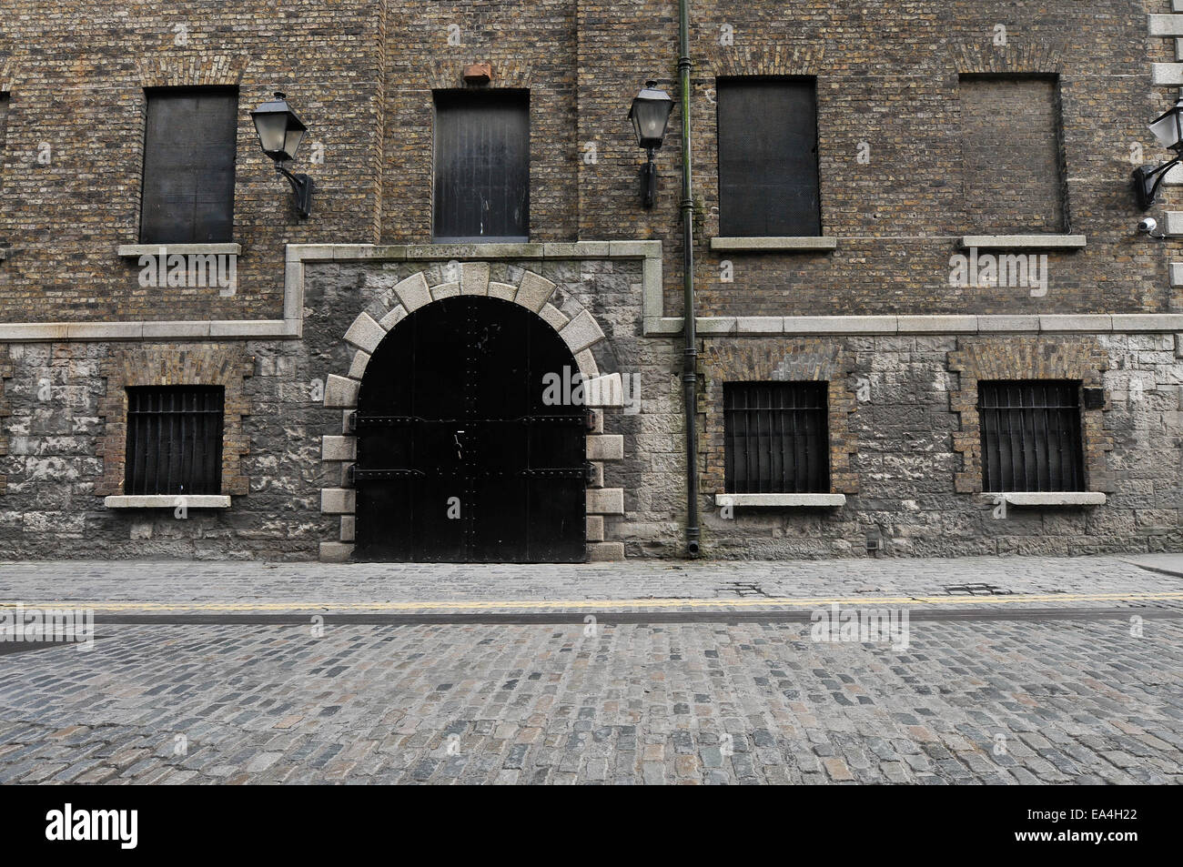 Strade di ciottoli presso la fabbrica della Guinness. Foto Stock