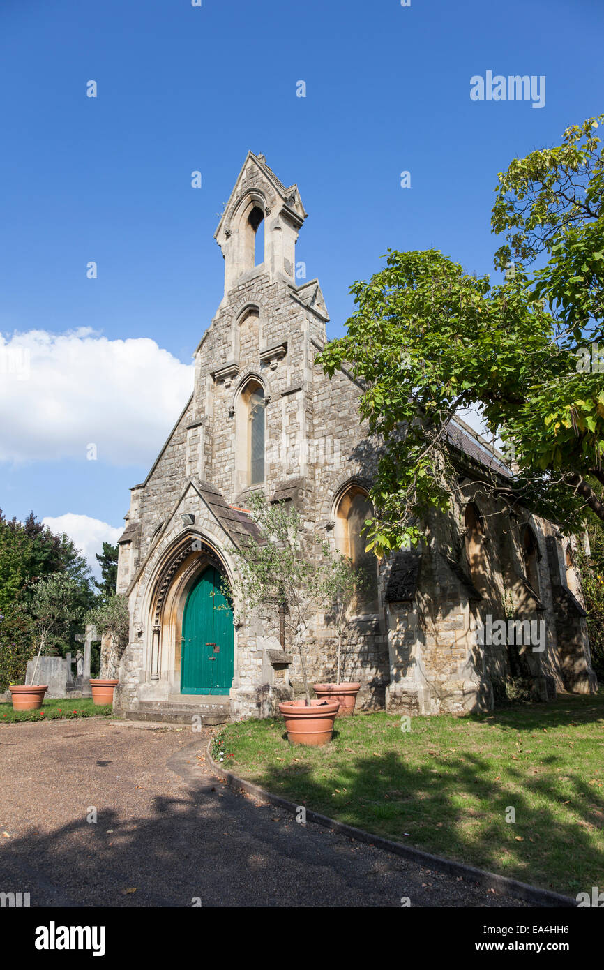 Il Royal Borough di Kensington e Chelsea cimitero (Hanwell cimitero) cappella Foto Stock