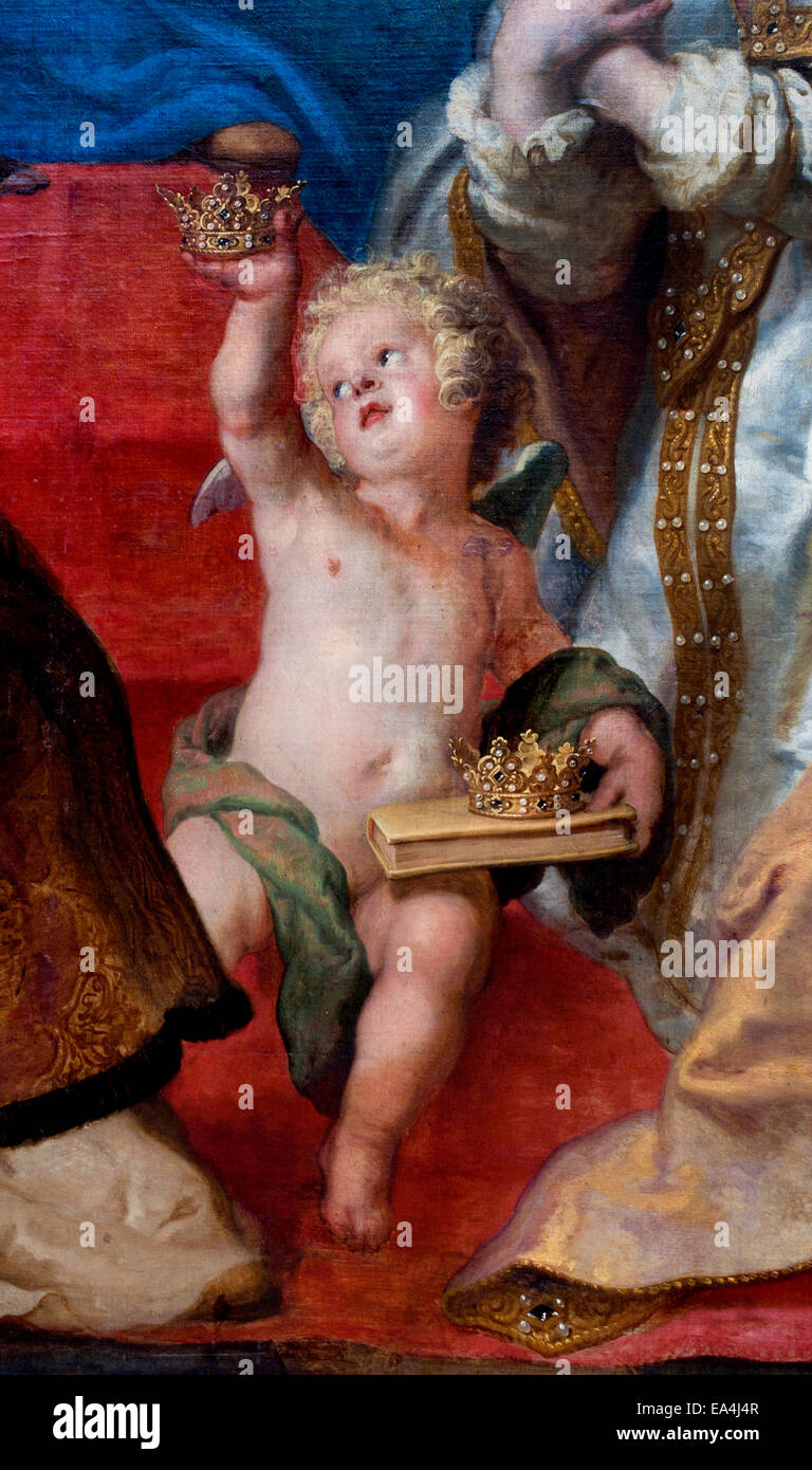 Santa Elisabetta di Ungheria in ginocchio davanti alla Vergine da Gaspar de Crayer - Gaspard de Crayer (1582 - 1669) belga fiamminga del Belgio Foto Stock