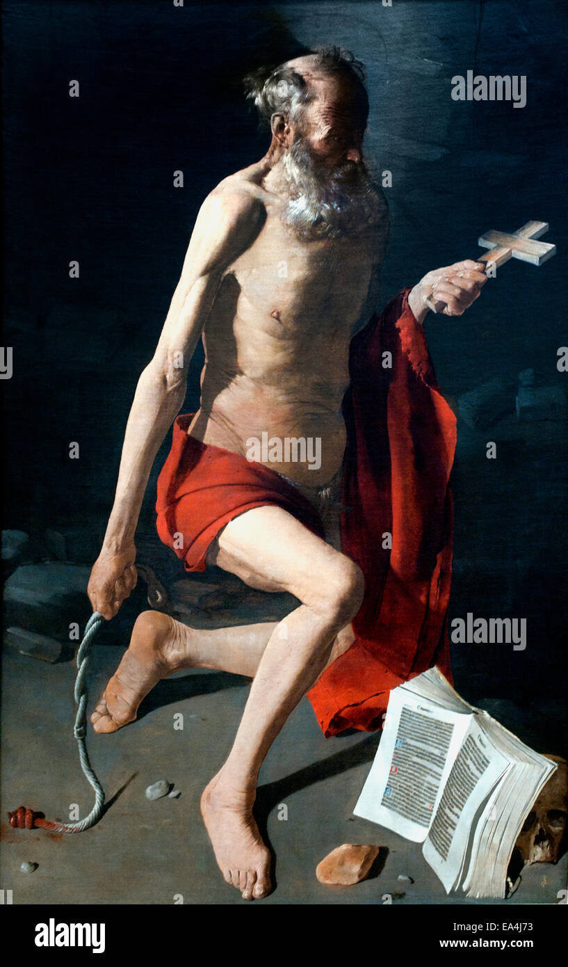 Georges de La Tour (1593-1652): San Girolamo nel deserto francia - francese Foto Stock