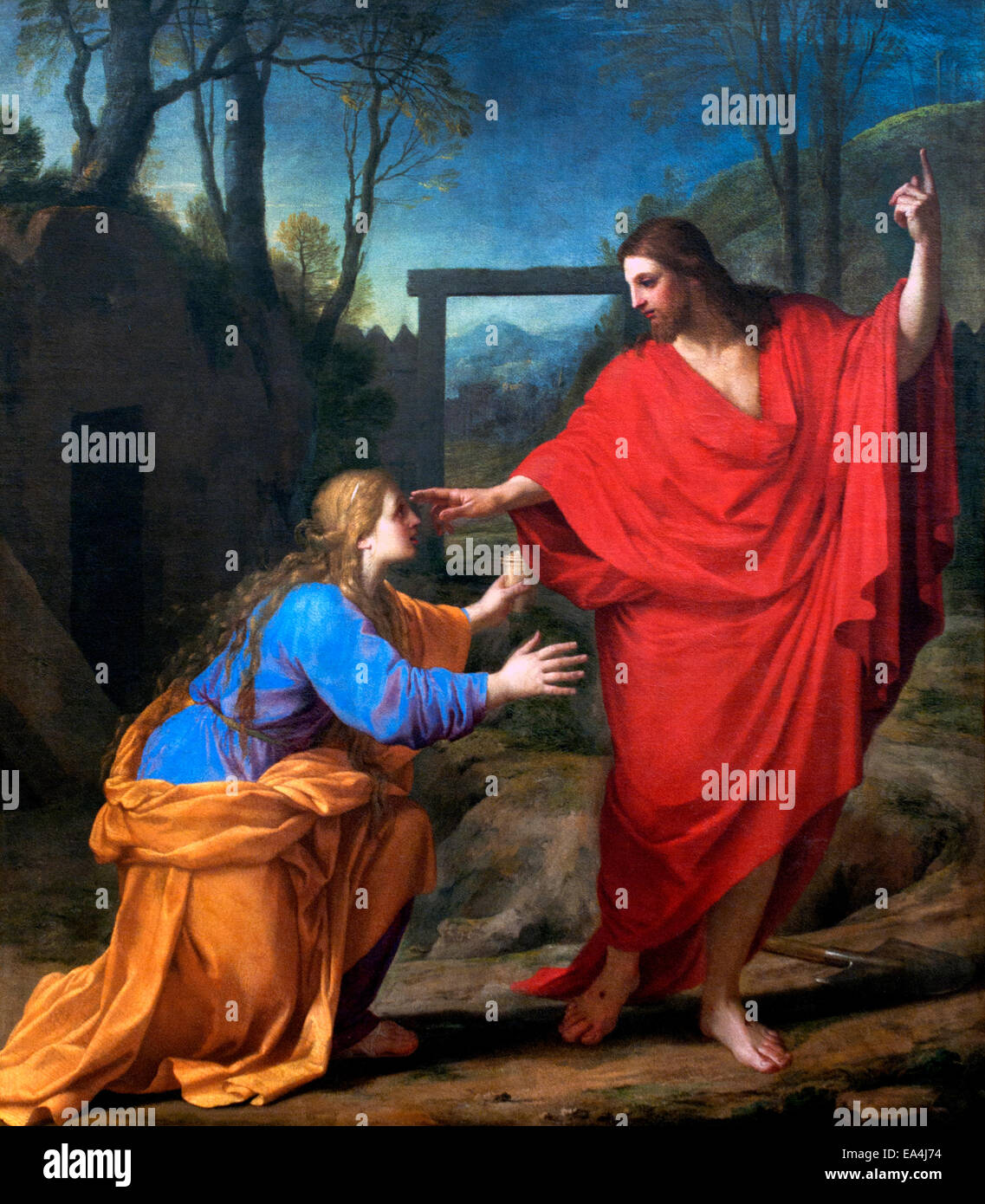 L'apparizione du Christ à la Madeleine - l'Apparizione di Cristo alla Maddalena Eustache Le Sueur o Lesueur 1617-1655 il francese Foto Stock