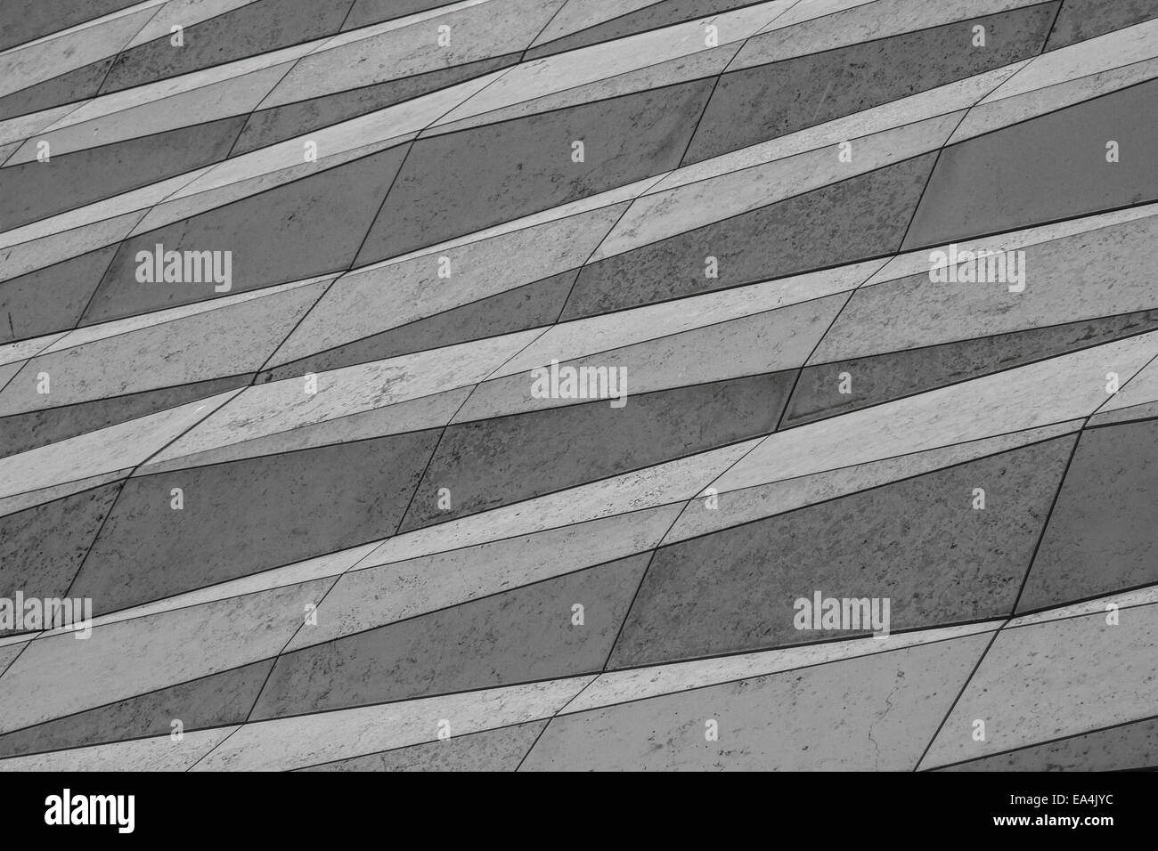 Design architettonico moderno utilizzando rivestimenti in calcestruzzo Foto Stock