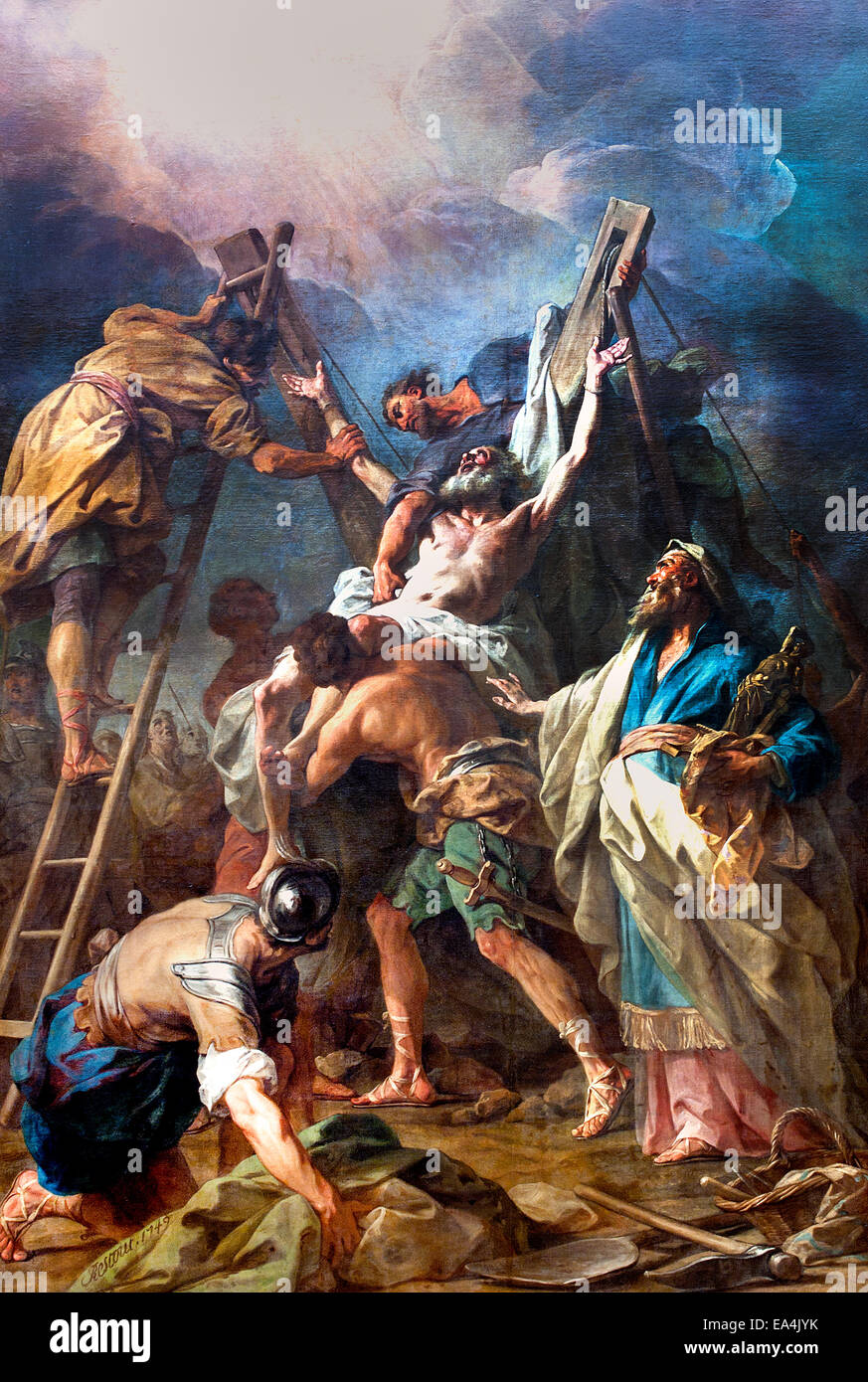 Le martyre de Saint André - Il martirio di Sant Andrea da Jean II Restout 1692 - 1768 pittore francese in Francia Foto Stock