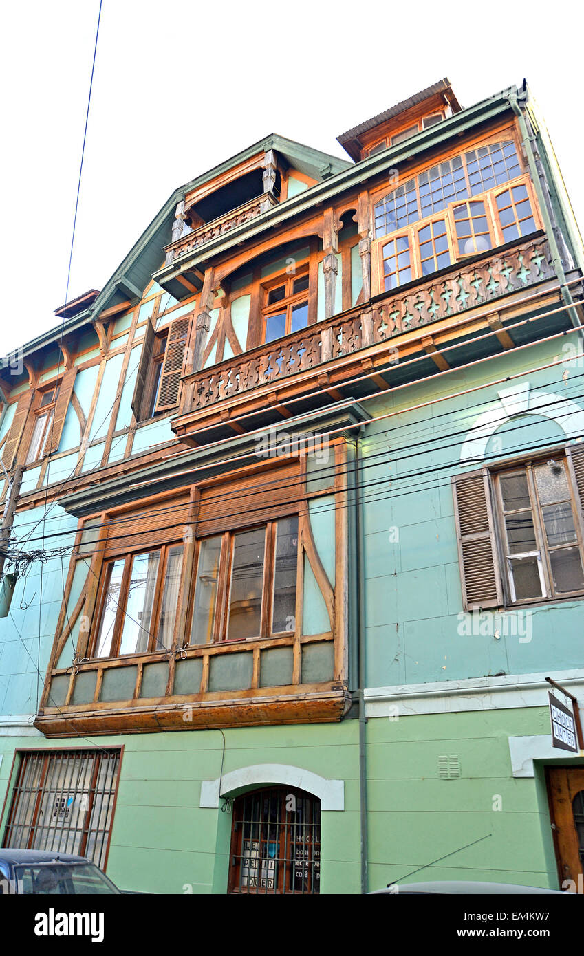 Antica casa Valparaiso Cile Foto Stock