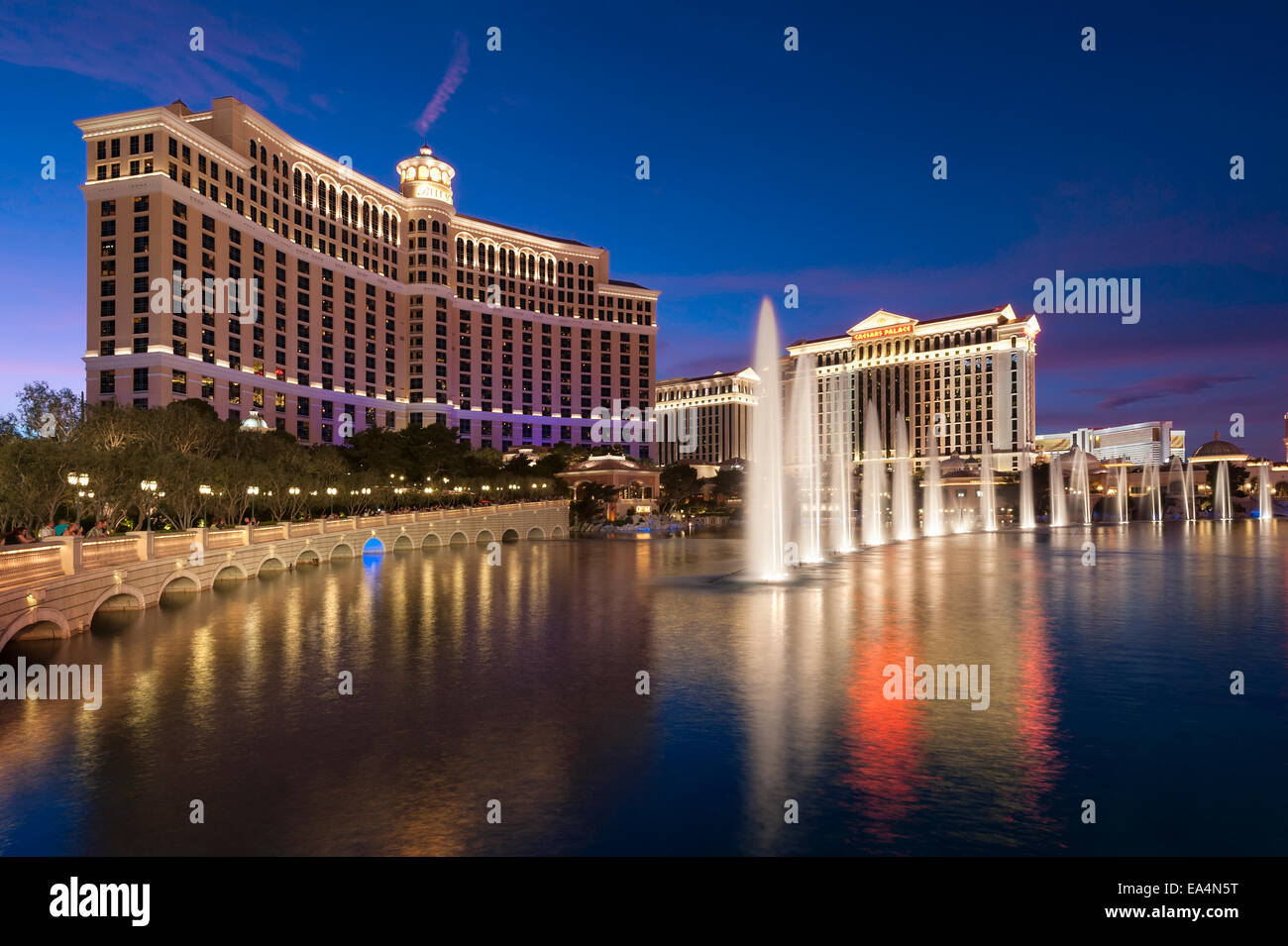 Le fontane al Bellagio Las Vegas Nevada USA Foto Stock